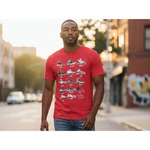 Authentic Classics Rare Retro Kicks Air Jordan History Red Shirt Men's Size L